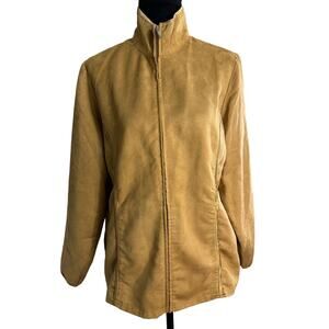 Barry Bricken Tan Faux Suede Lightweight Jacket Size M Zip Full